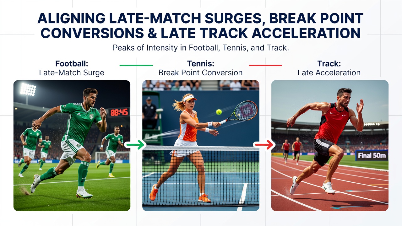 Diagram showing synchronization of late surges, break points, and track accelerations for accumulator optimization