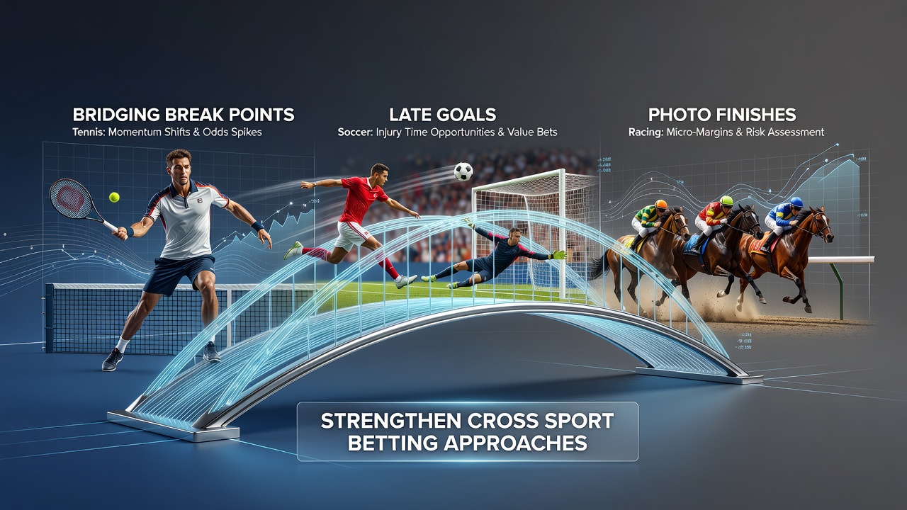 Detailed view of a horse racing photo finish camera and digital timing display connected to football and tennis score overlays