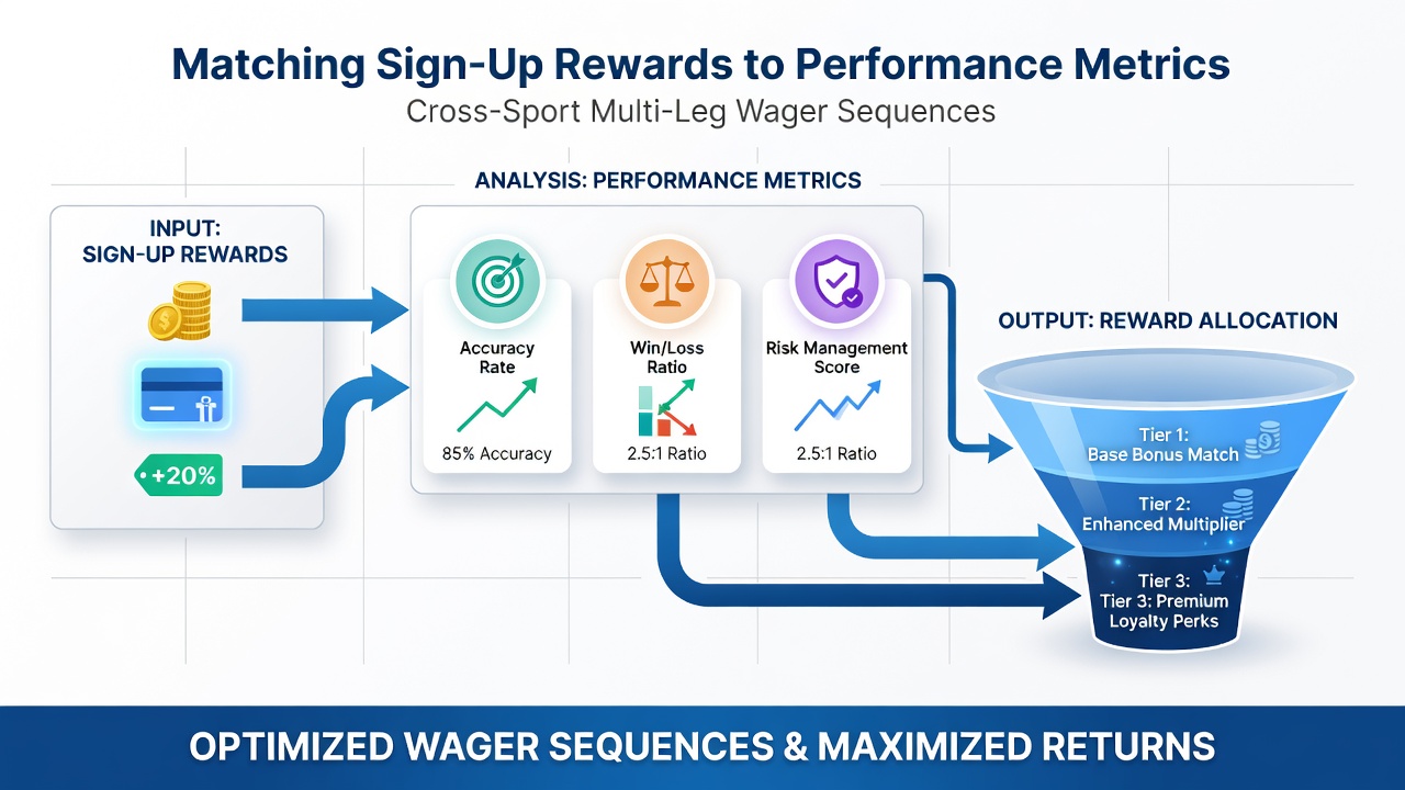 Chart illustrating stage-based reward release across tennis, racing, and football accumulator legs